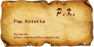 Pap Koletta névjegykártya